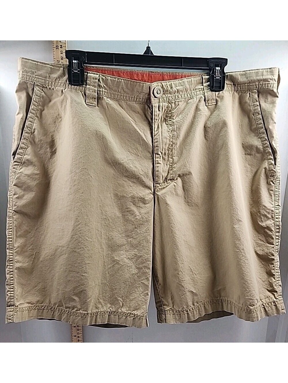 Columbia Mens Khaki Cotton Cargo Hiking Shorts Size 38 Outdoors Fishing Camping